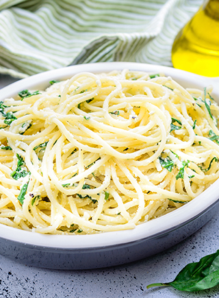 Spinach and corn Spaghetti